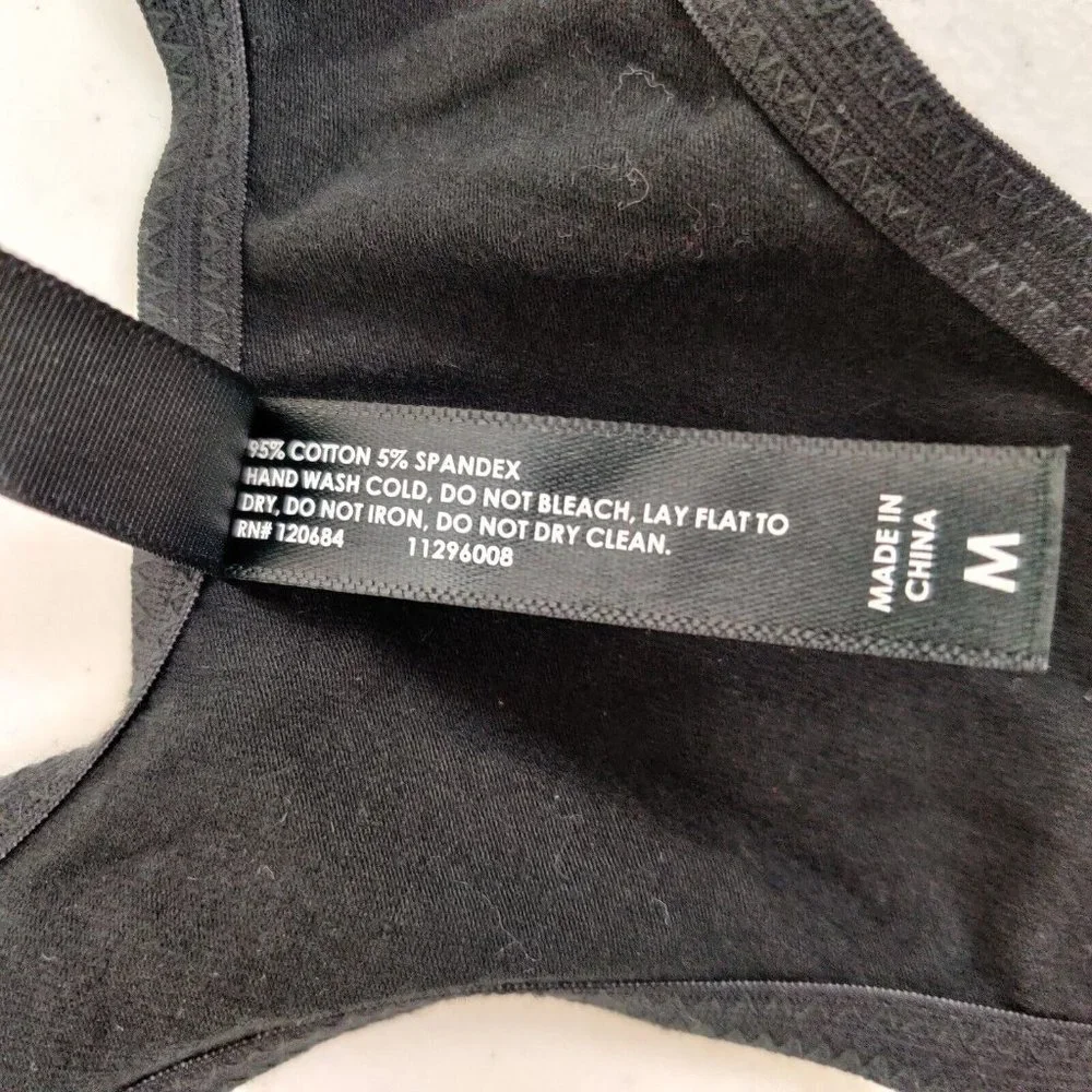 Hot Topic Black & White Racer back Bralette *Back UP* size Medium